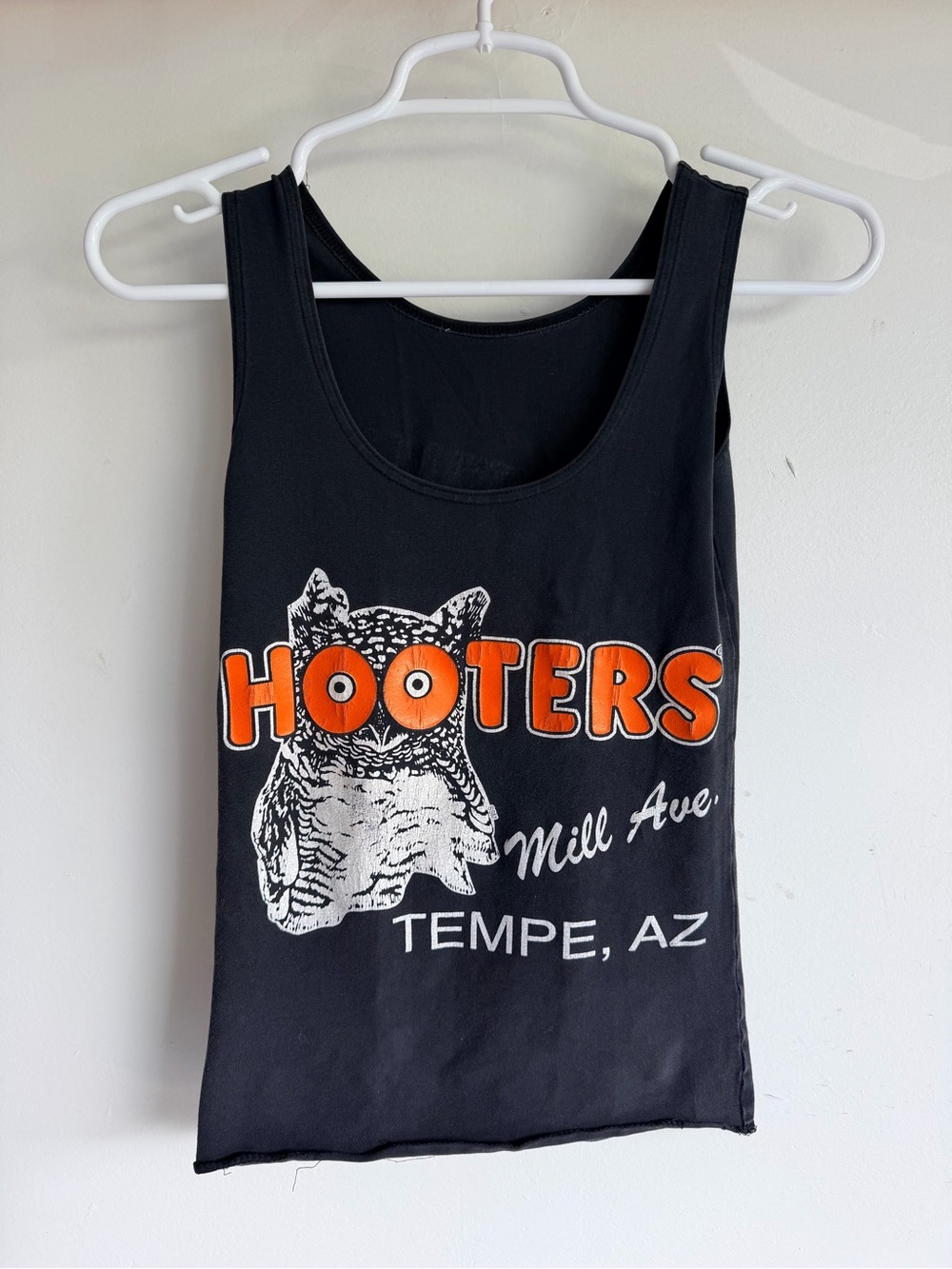 Hooters Black Tank with Orange & White Logo